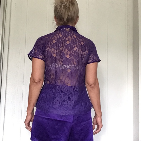 VICTORIAS SECRET GOLD LABEL VINTAGE LACE PAJAMA TOP MEDIUM. - Picture 2 of 16